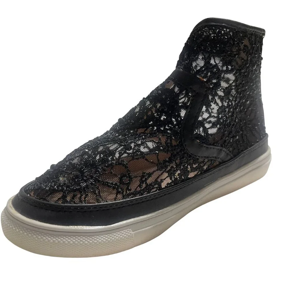 Chase & Chloe Big Kid Girls' Full Lace Mesh Party Ankle High Top Dress Boots